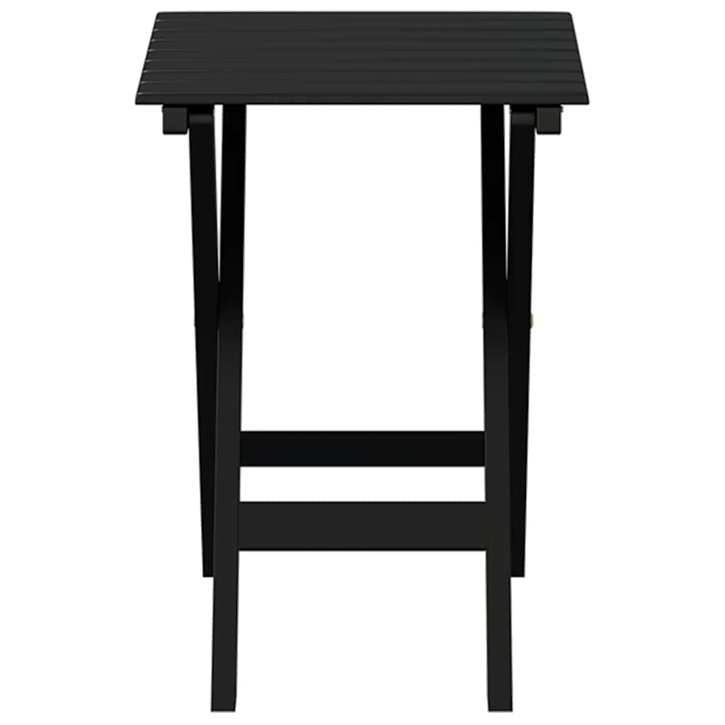 sidebord foldbart massivt poppeltræ sort