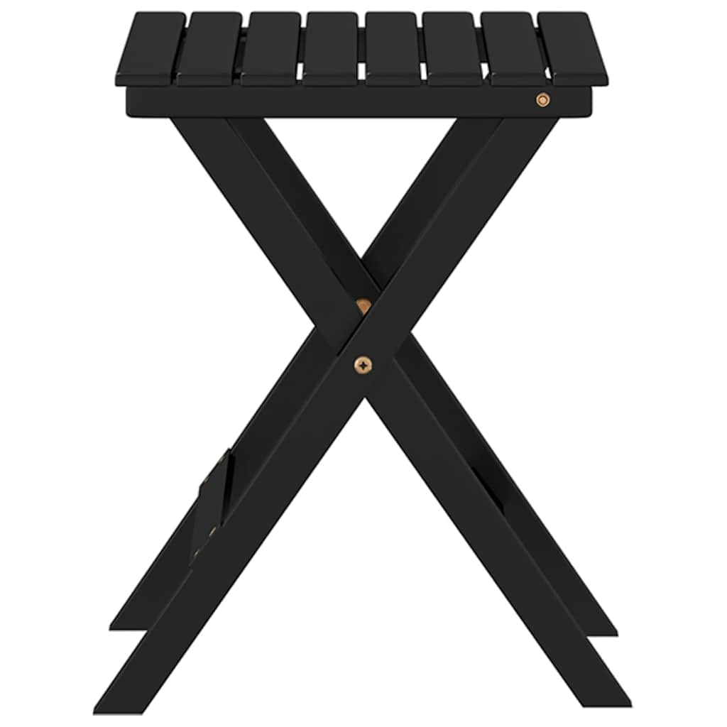 sidebord foldbart massivt poppeltræ sort