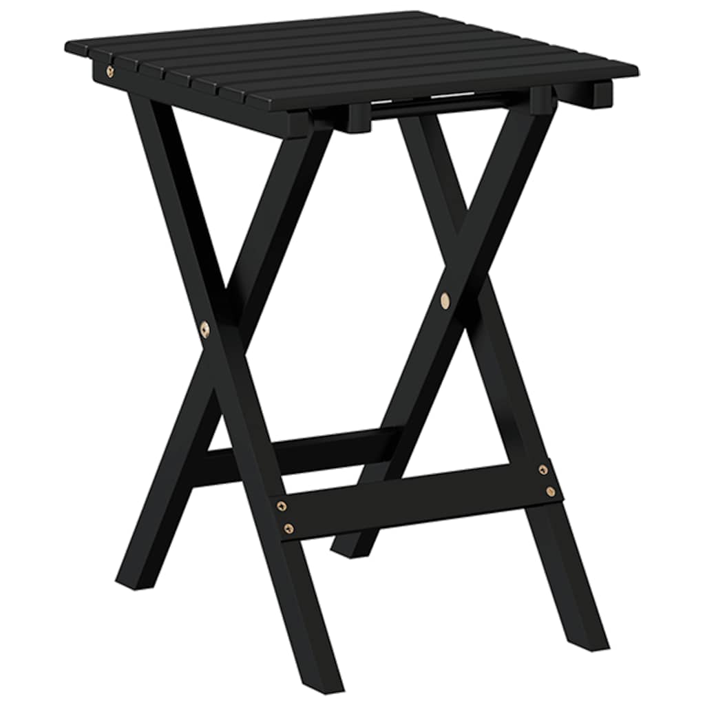 sidebord foldbart massivt poppeltræ sort