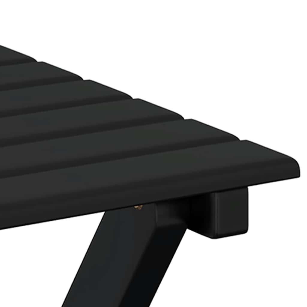 sidebord foldbart massivt poppeltræ sort