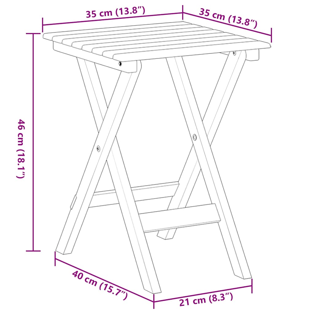 sidebord foldbart massivt poppeltræ hvid