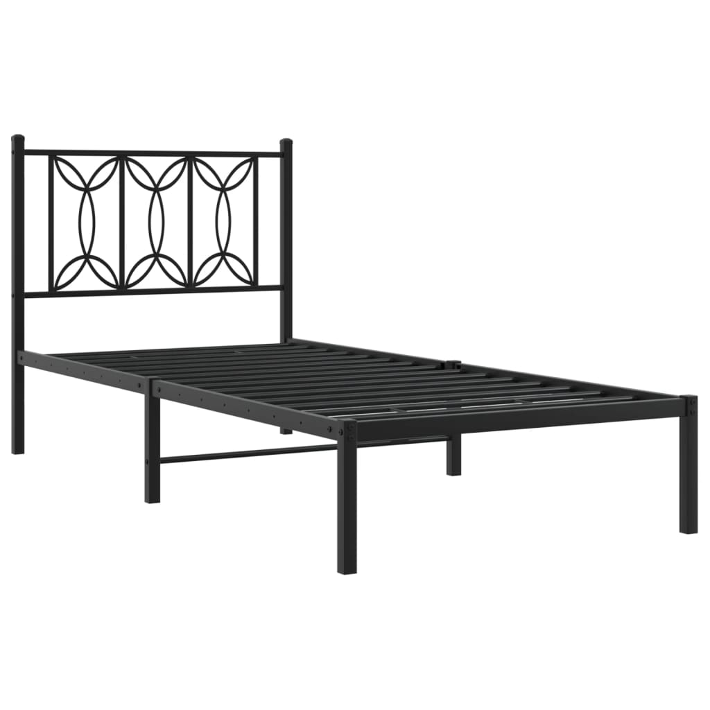 sengeramme med sengegavl 75x190 cm metal sort