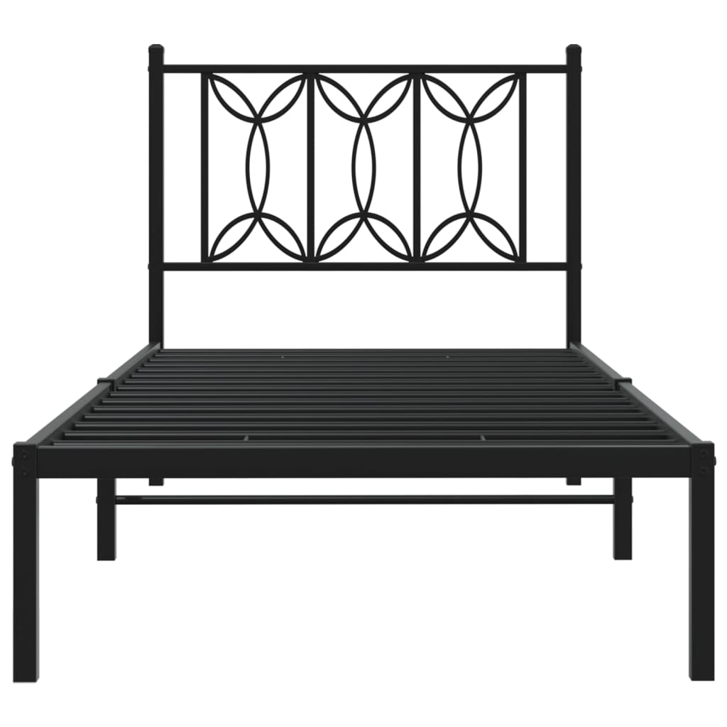 sengeramme med sengegavl 75x190 cm metal sort