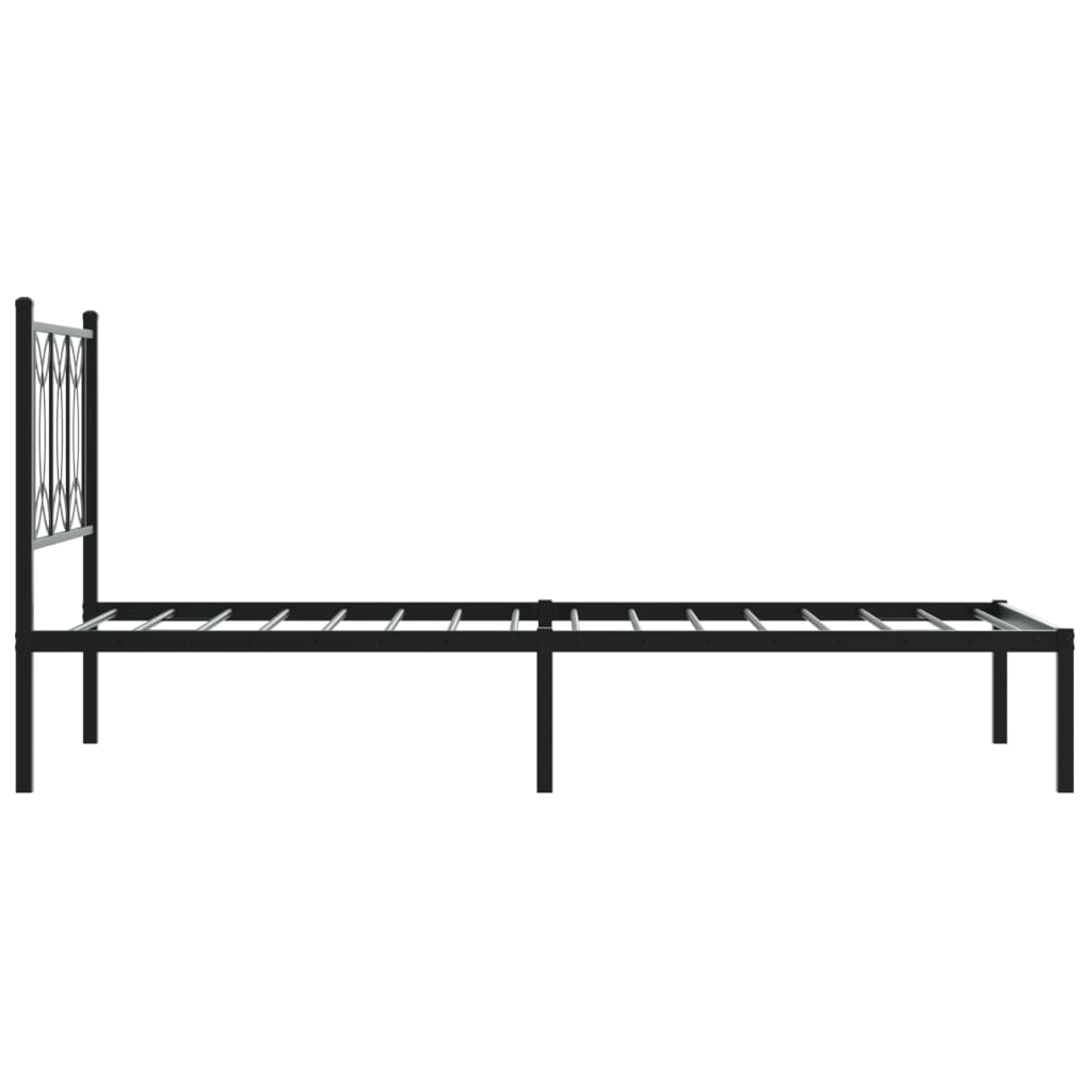 sengeramme med sengegavl 75x190 cm metal sort