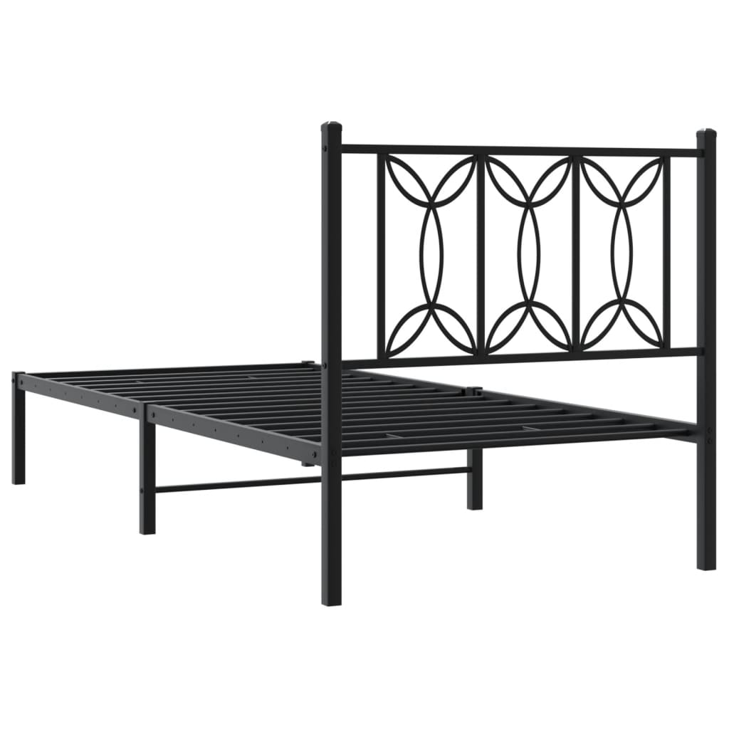sengeramme med sengegavl 75x190 cm metal sort