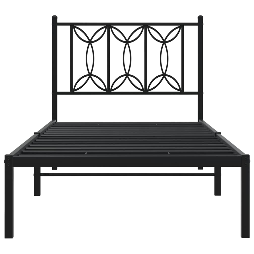 sengeramme med sengegavl 80x200 cm metal sort