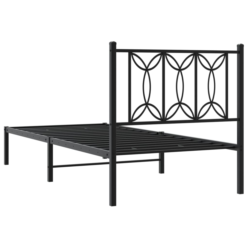 sengeramme med sengegavl 80x200 cm metal sort