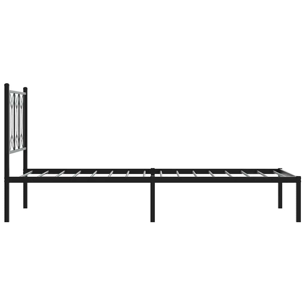 sengeramme med sengegavl 90x190 cm metal sort