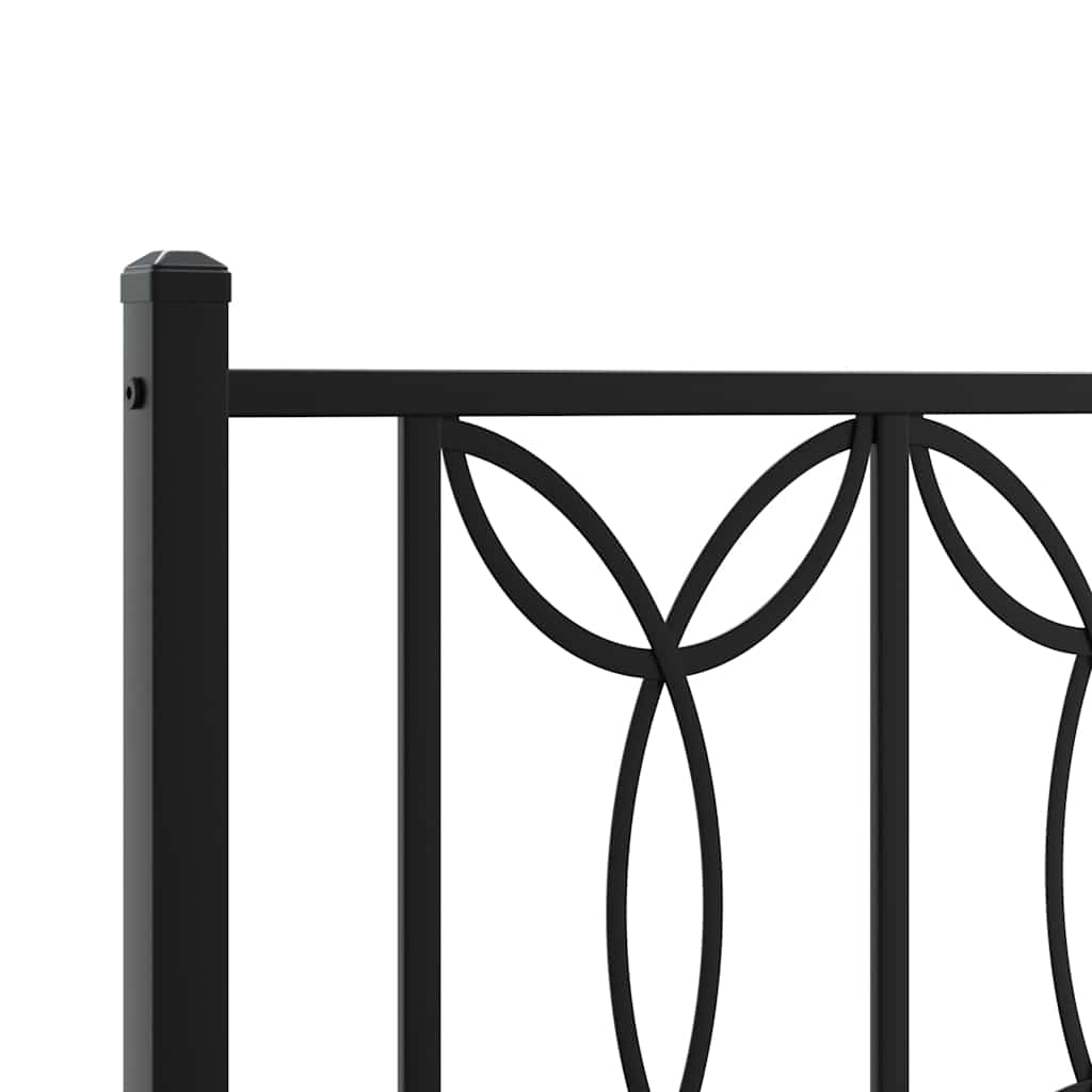 sengeramme med sengegavl 90x190 cm metal sort
