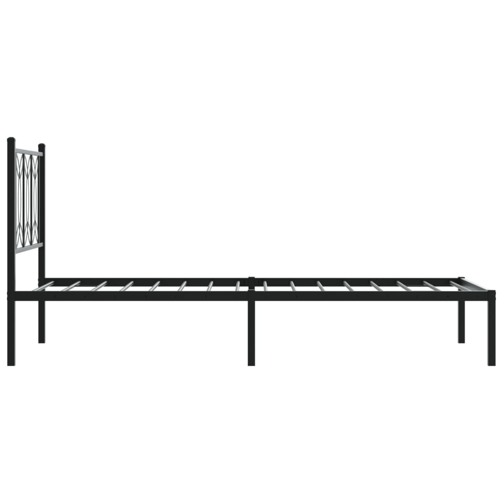 sengeramme med sengegavl 90x200 cm metal sort
