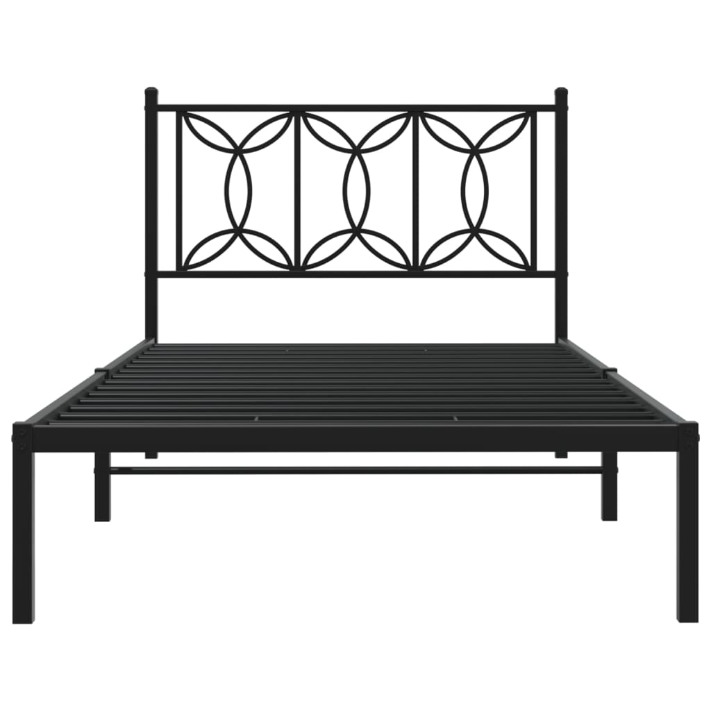 sengeramme med sengegavl 100x200 cm metal sort