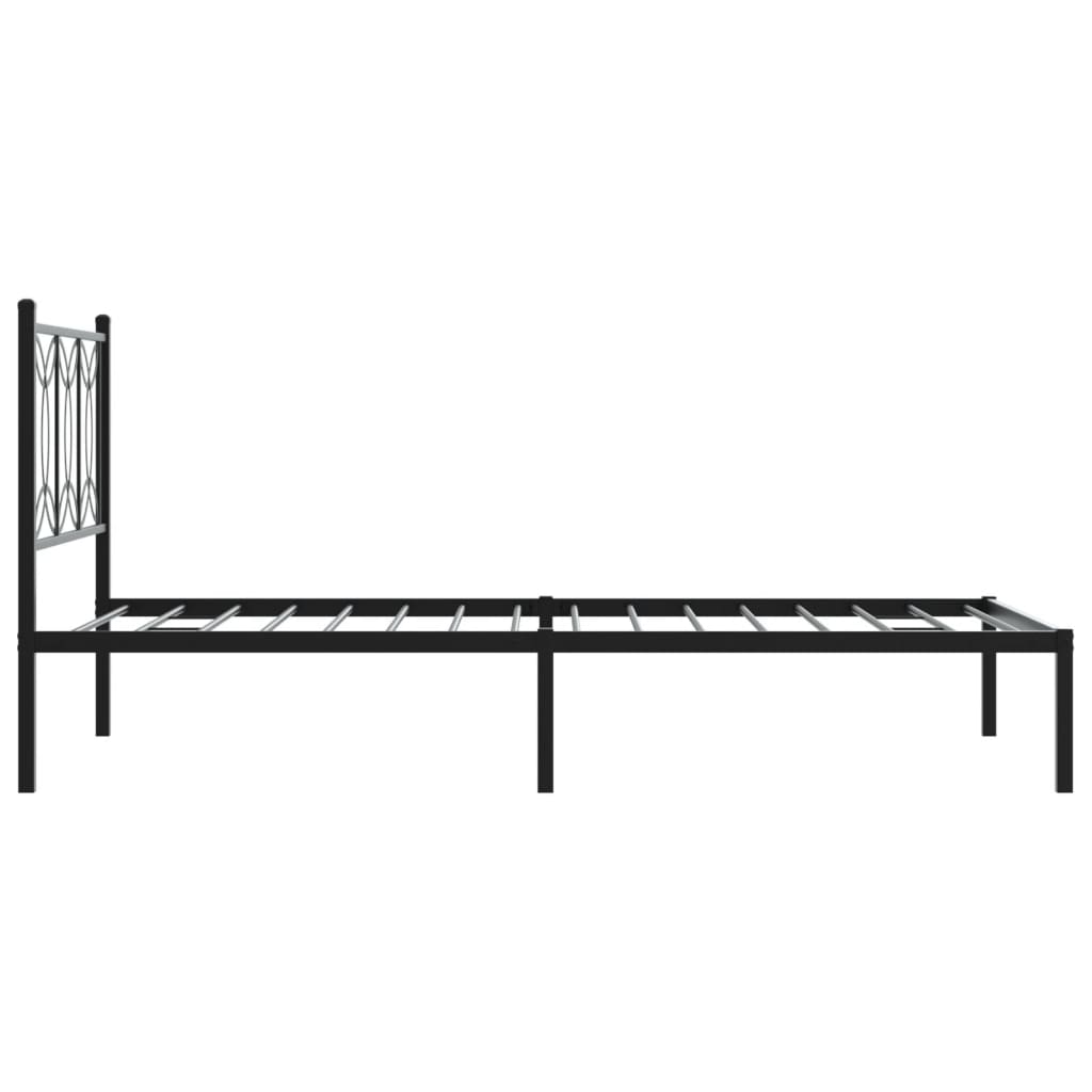 sengeramme med sengegavl 100x200 cm metal sort