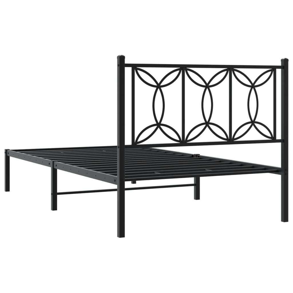 sengeramme med sengegavl 100x200 cm metal sort