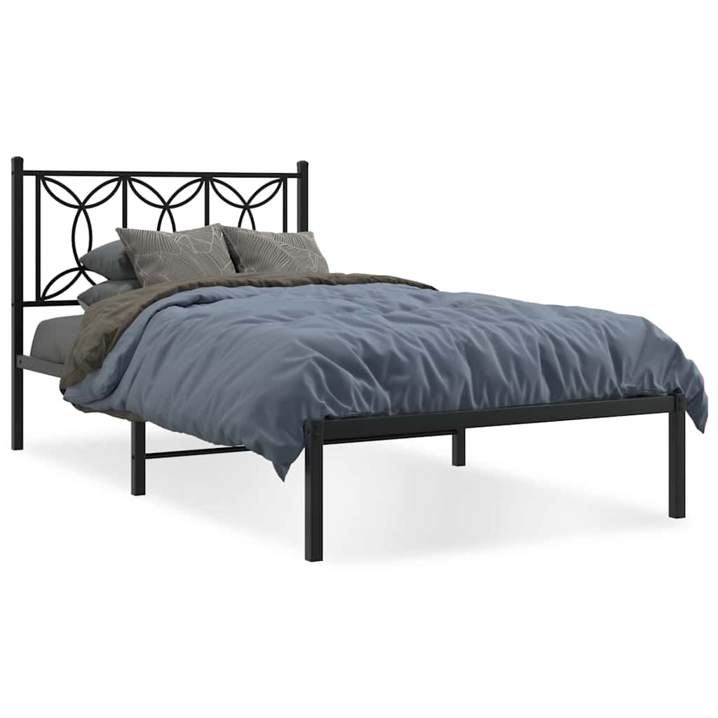 sengeramme med sengegavl 107x203 cm metal sort