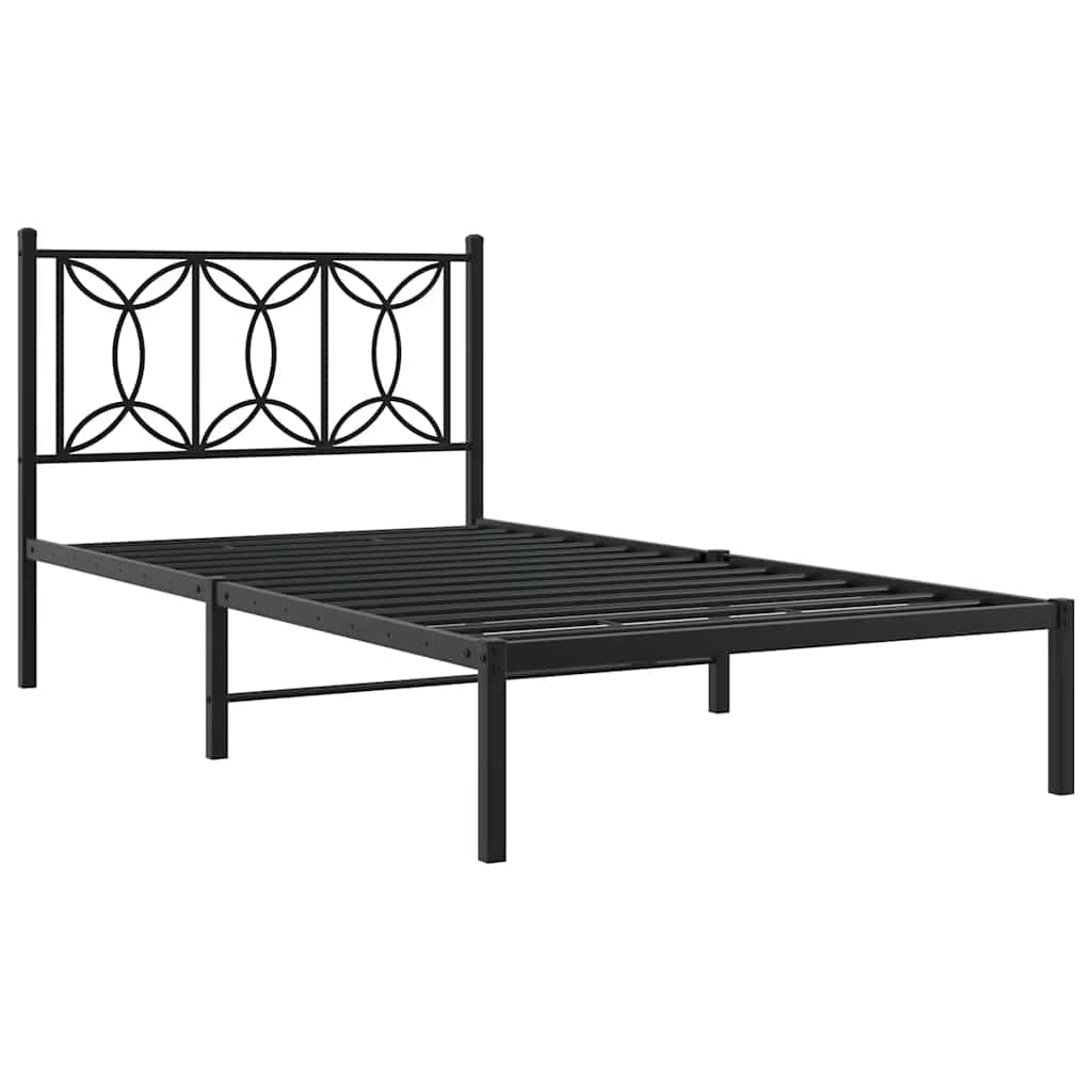 sengeramme med sengegavl 107x203 cm metal sort