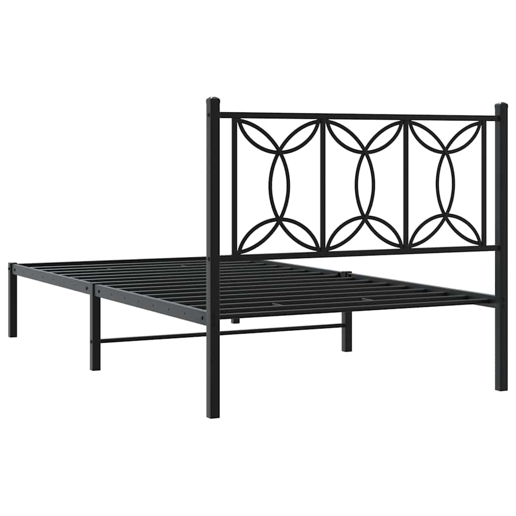 sengeramme med sengegavl 107x203 cm metal sort