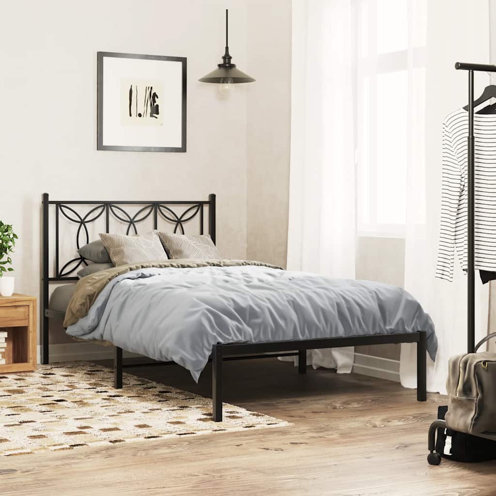 sengeramme med sengegavl 107x203 cm metal sort