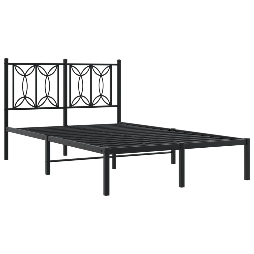 sengeramme med sengegavl 120x190 cm metal sort