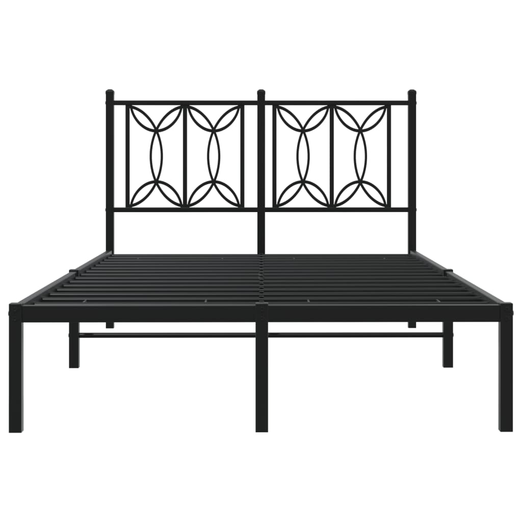 sengeramme med sengegavl 120x190 cm metal sort
