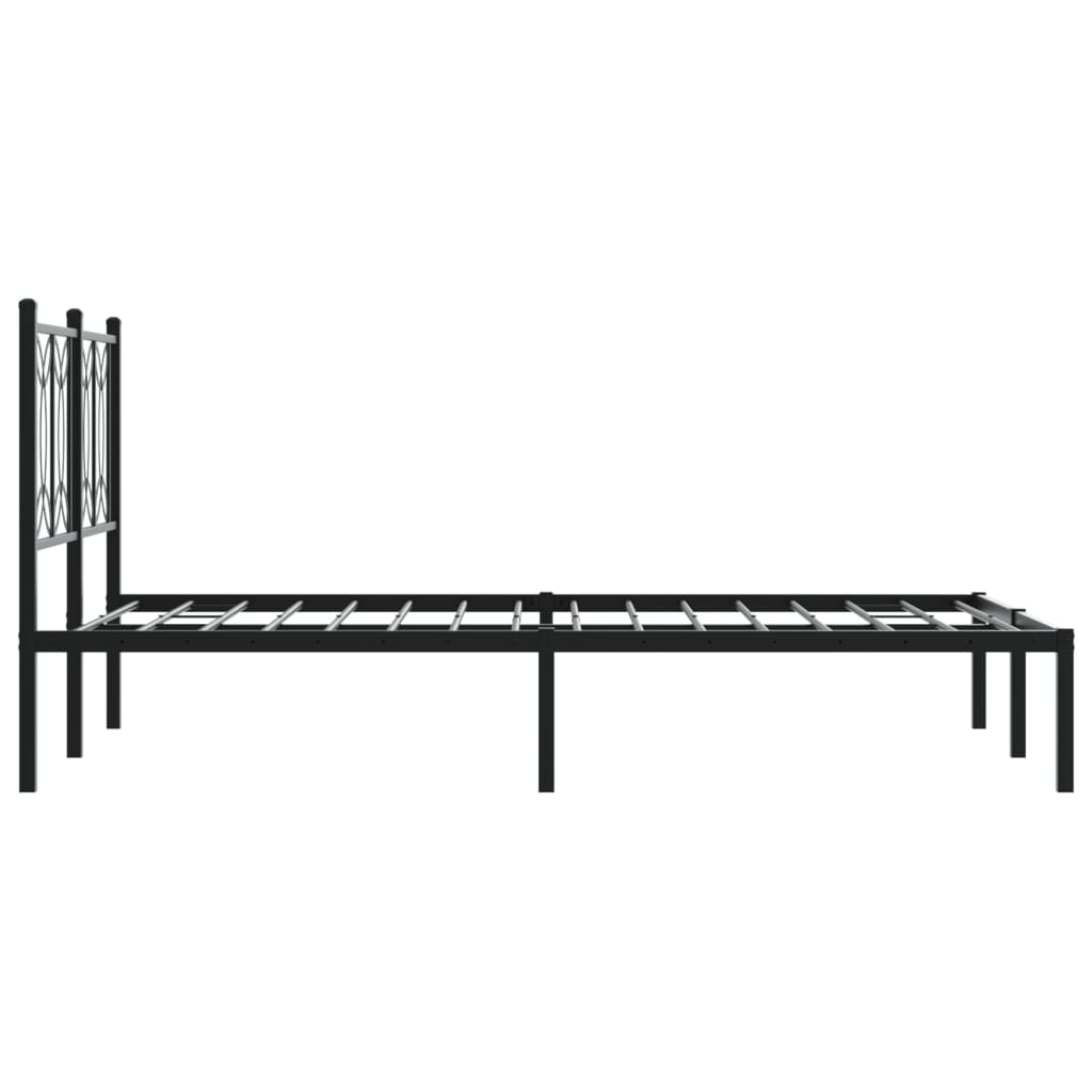 sengeramme med sengegavl 120x190 cm metal sort