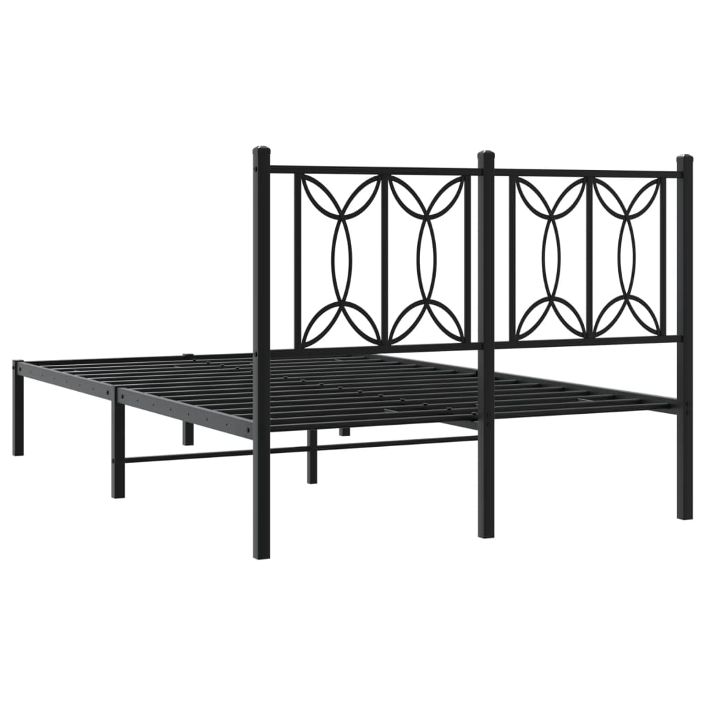 sengeramme med sengegavl 120x190 cm metal sort