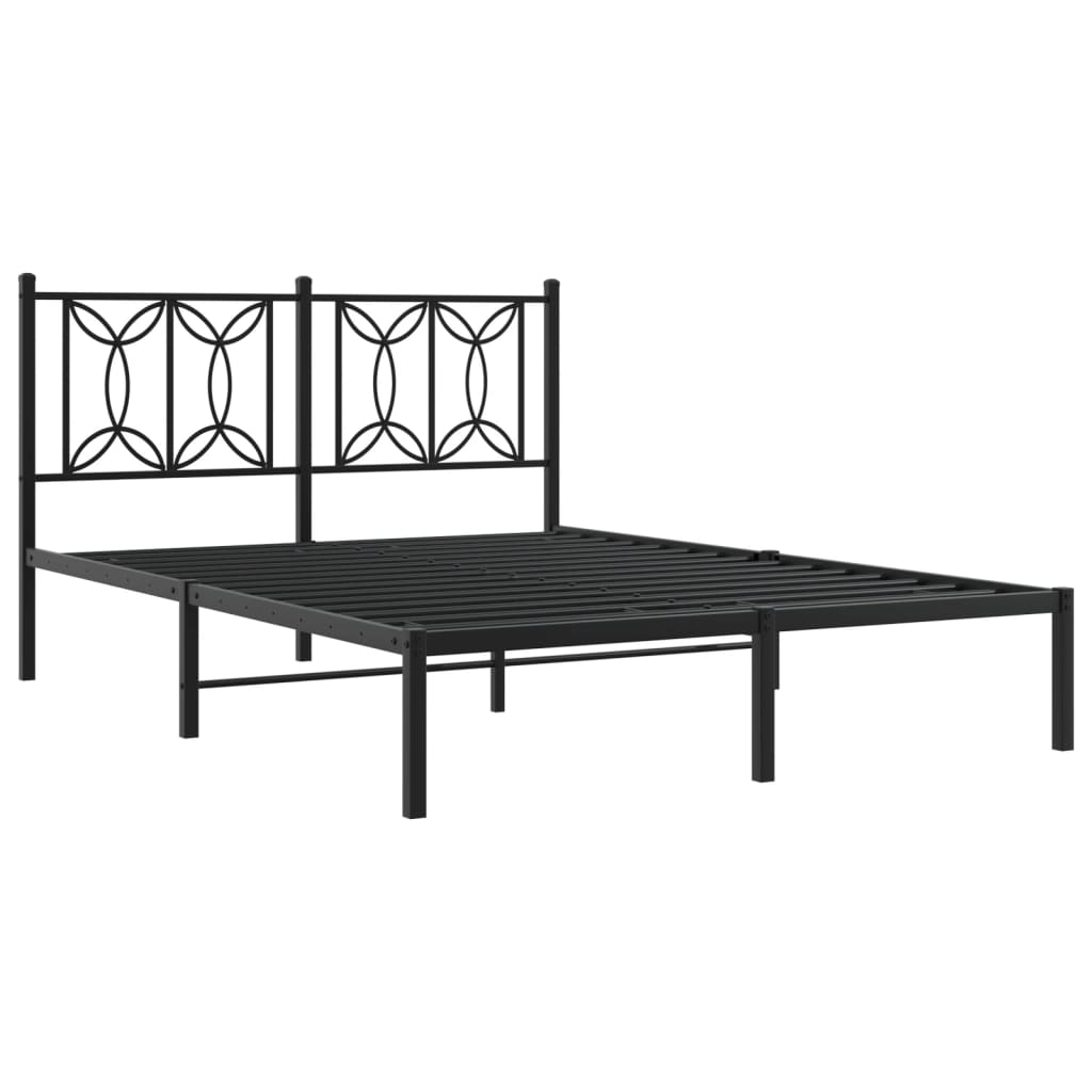 sengeramme med sengegavl 135x190 cm metal sort