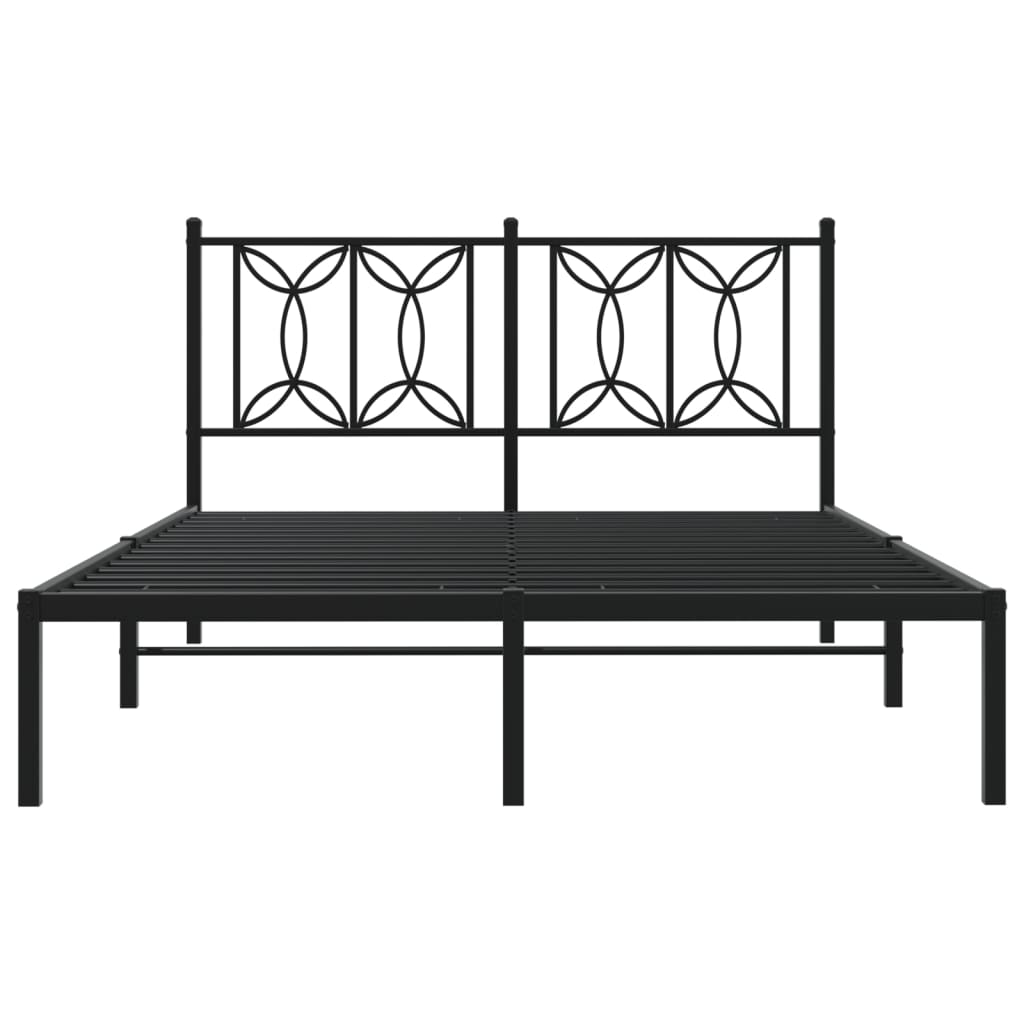 sengeramme med sengegavl 135x190 cm metal sort
