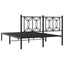 sengeramme med sengegavl 135x190 cm metal sort