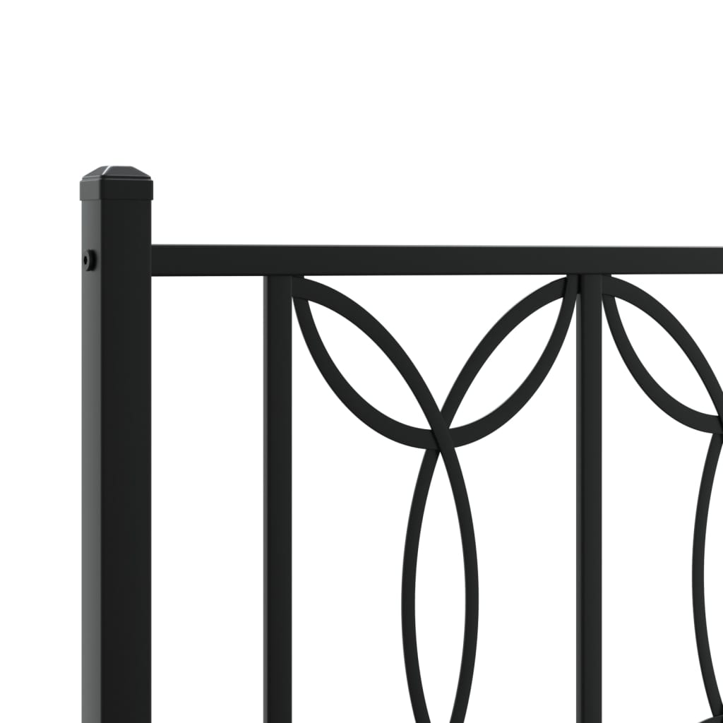 sengeramme med sengegavl 135x190 cm metal sort