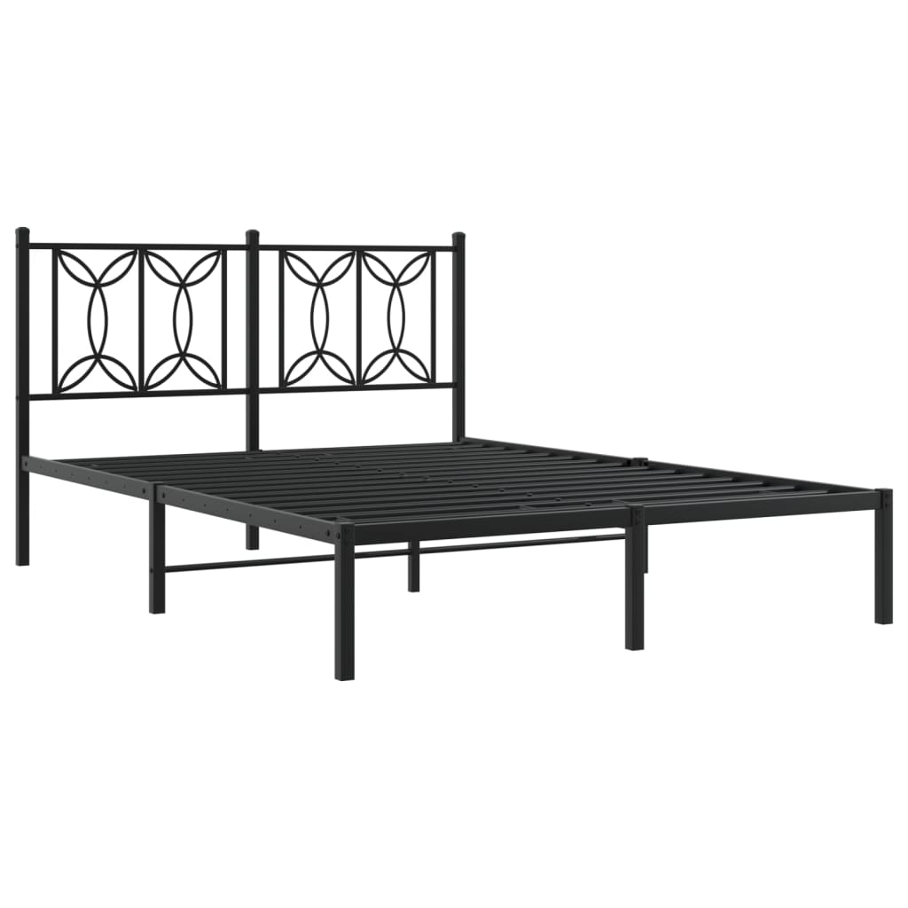 sengeramme med sengegavl 140x190 cm metal sort