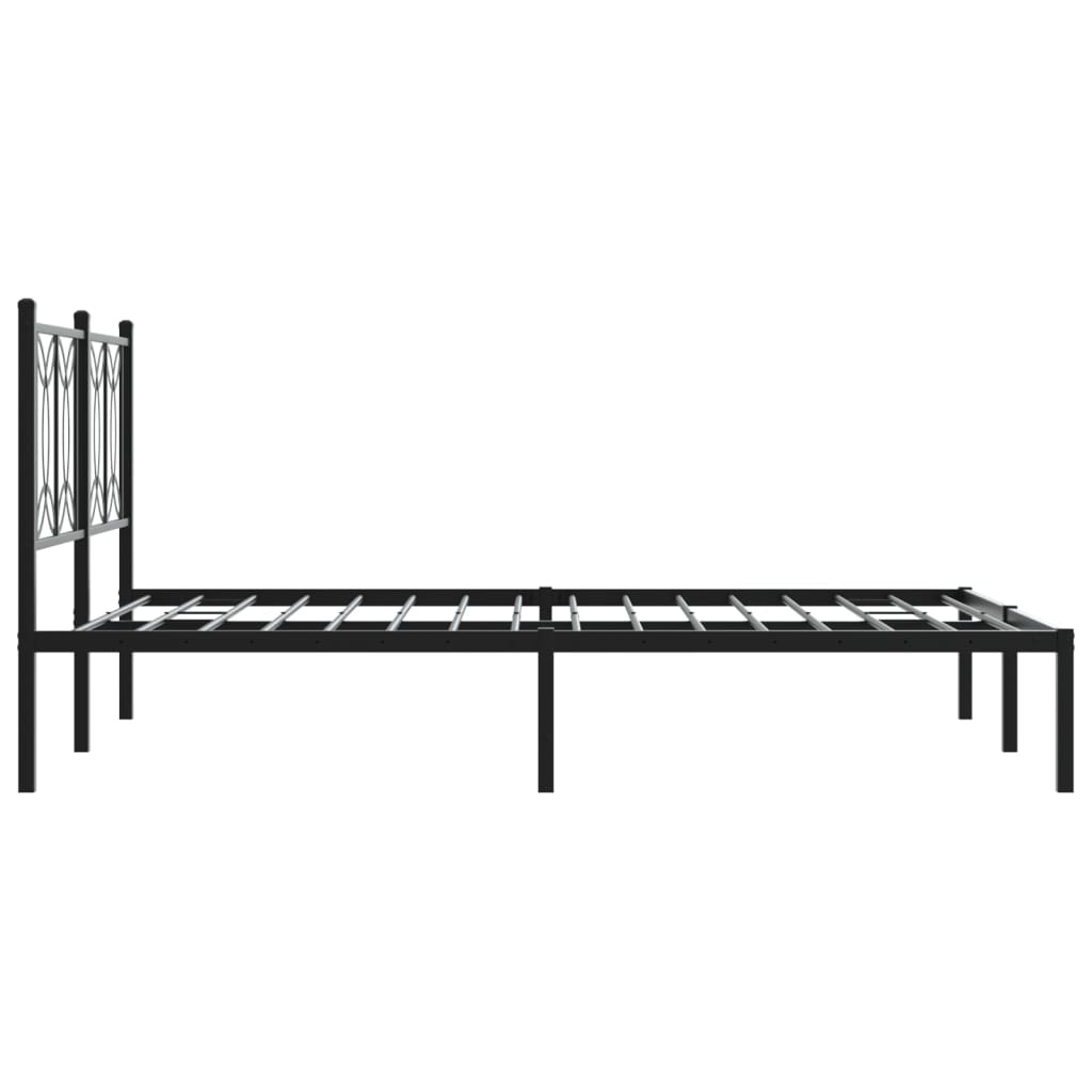 sengeramme med sengegavl 140x190 cm metal sort