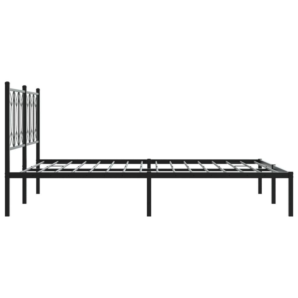 sengeramme med sengegavl 150x200 cm metal sort