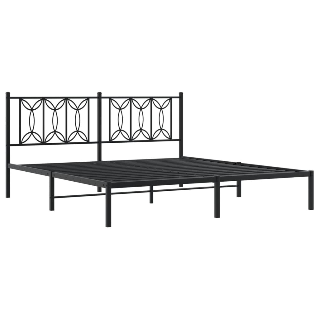 sengeramme med sengegavl 183x213 cm metal sort