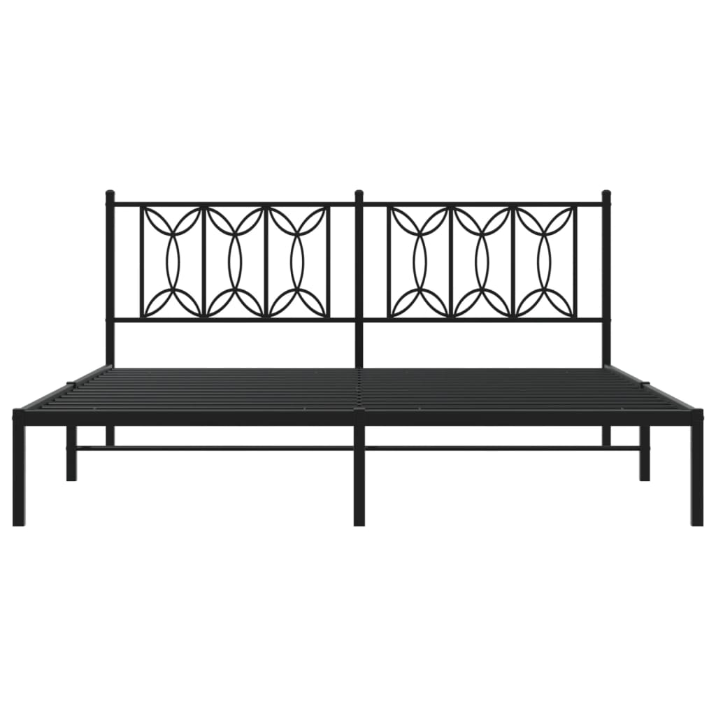 sengeramme med sengegavl 183x213 cm metal sort