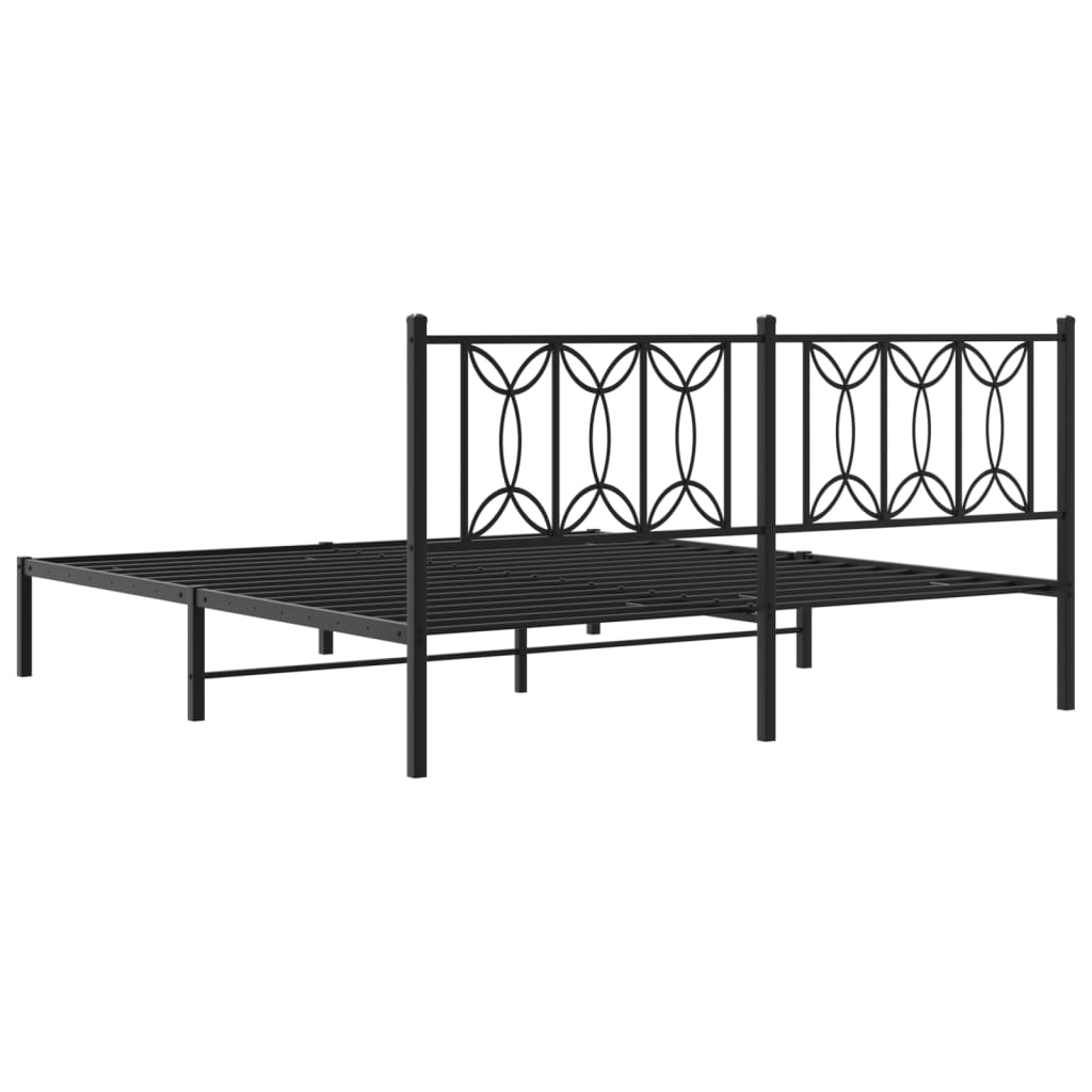 sengeramme med sengegavl 183x213 cm metal sort