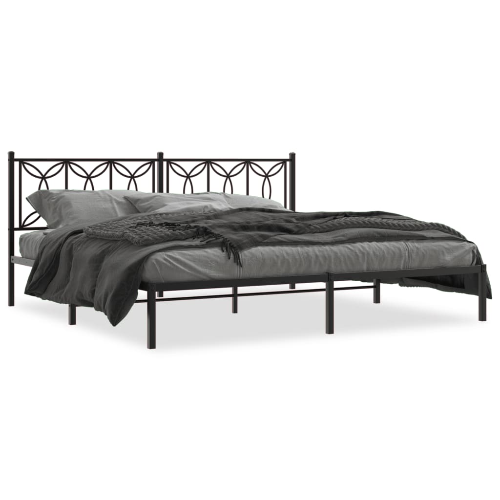 sengeramme med sengegavl 193x203 cm metal sort