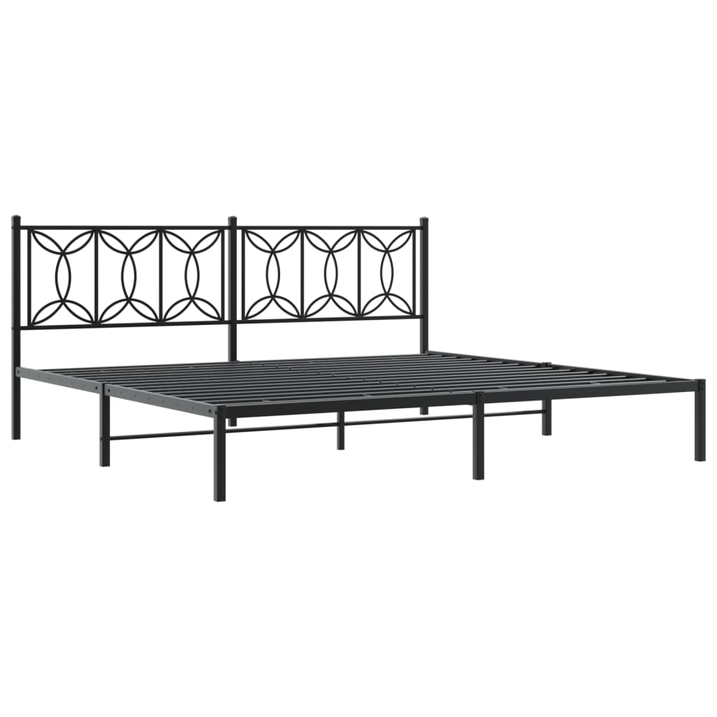 sengeramme med sengegavl 193x203 cm metal sort