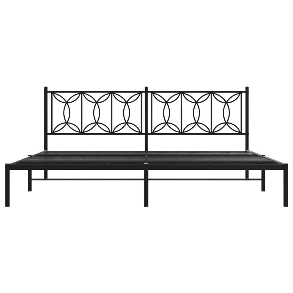 sengeramme med sengegavl 193x203 cm metal sort