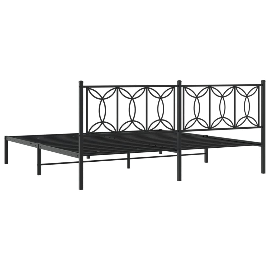 sengeramme med sengegavl 193x203 cm metal sort