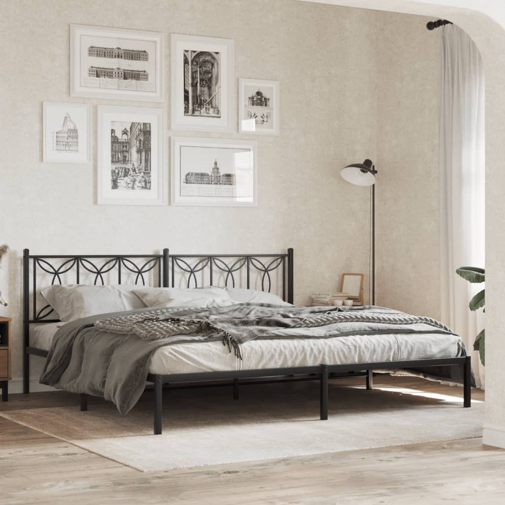 sengeramme med sengegavl 193x203 cm metal sort