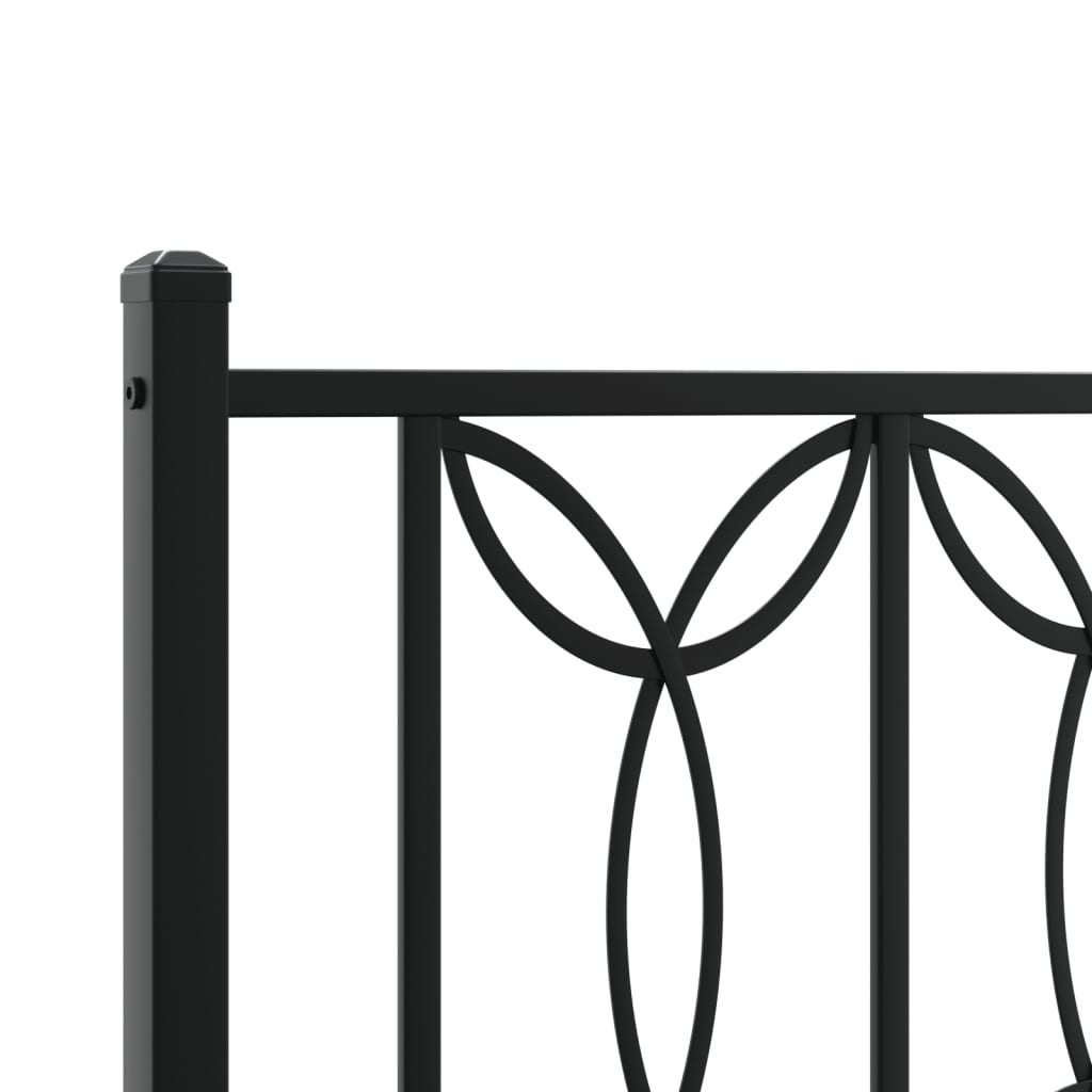 sengeramme med sengegavl og fodgærde 75x190 cm metal sort