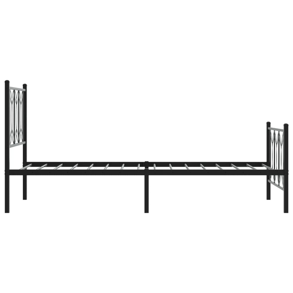 sengeramme med sengegavl og fodgærde 80x200 cm metal sort