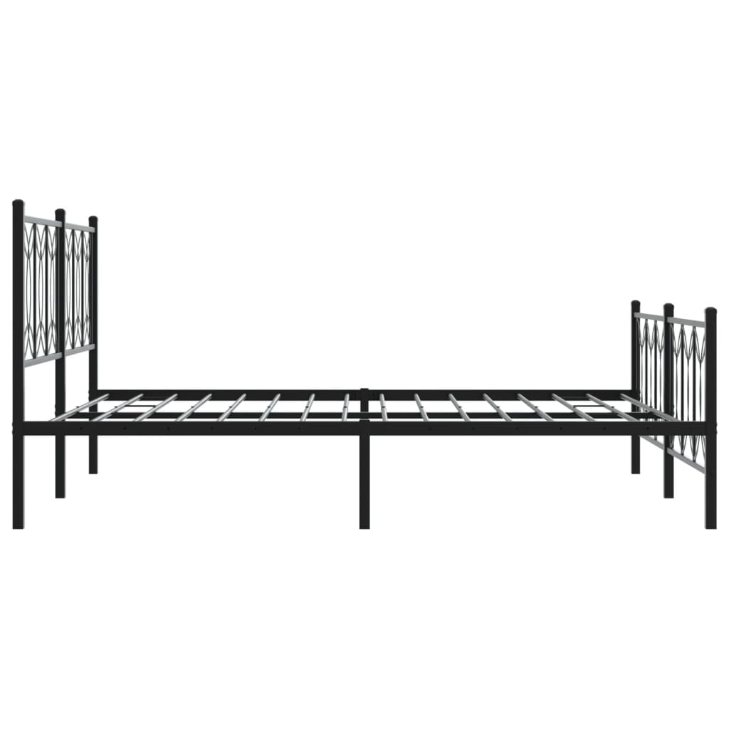 sengeramme med sengegavl og fodgærde 150x200 cm metal sort