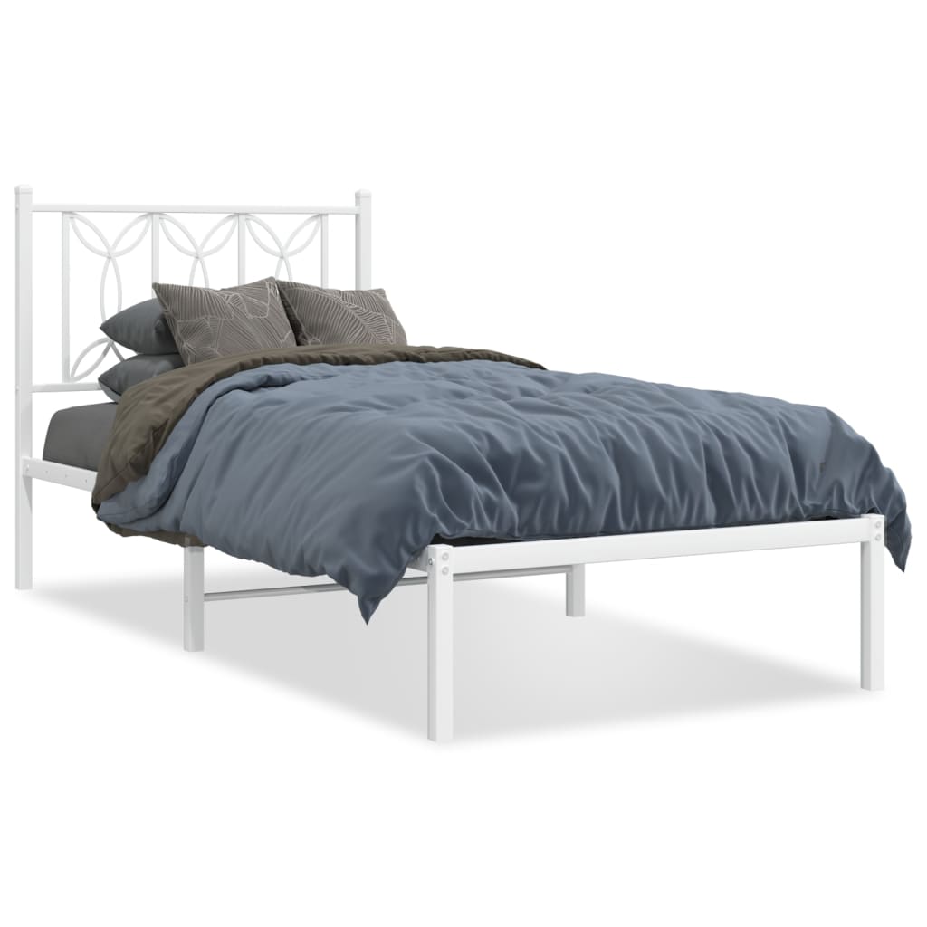 sengeramme uden madras med hovedgærde 75x190 cm hvid