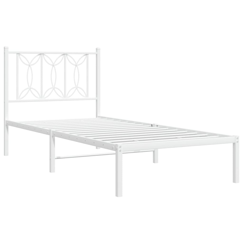 sengeramme uden madras med hovedgærde 75x190 cm hvid