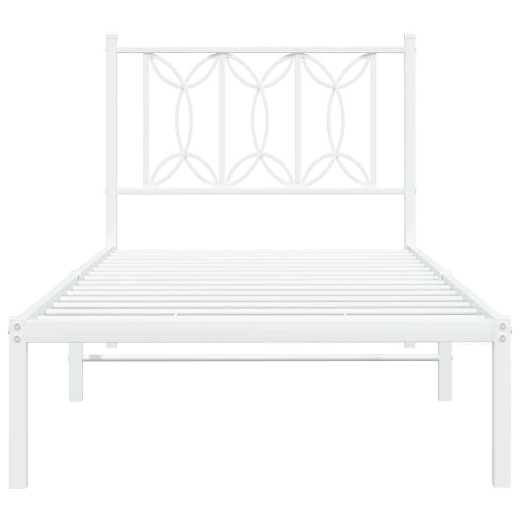 sengeramme uden madras med hovedgærde 75x190 cm hvid