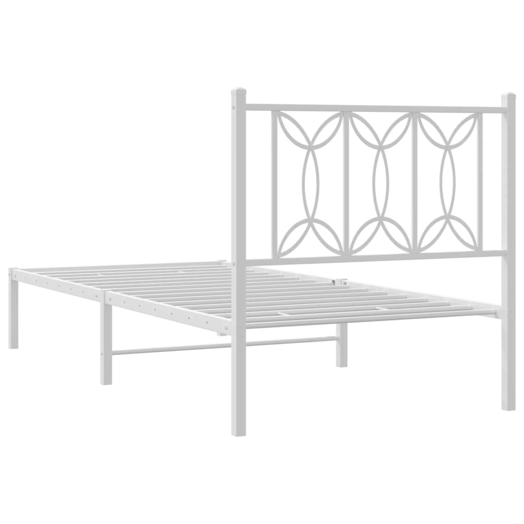 sengeramme uden madras med hovedgærde 75x190 cm hvid