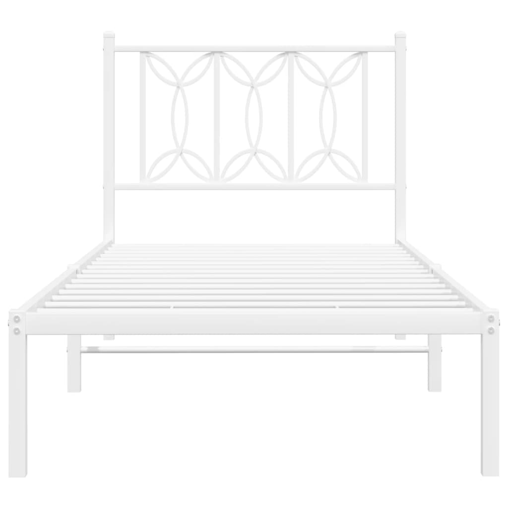 sengeramme med sengegavl 80x200 cm metal hvid