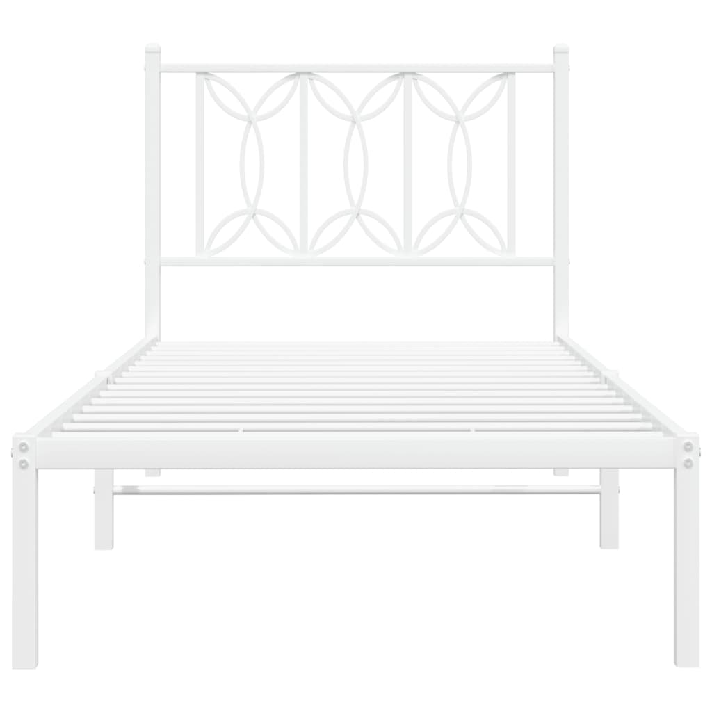 sengeramme med sengegavl 90x200 cm metal hvid