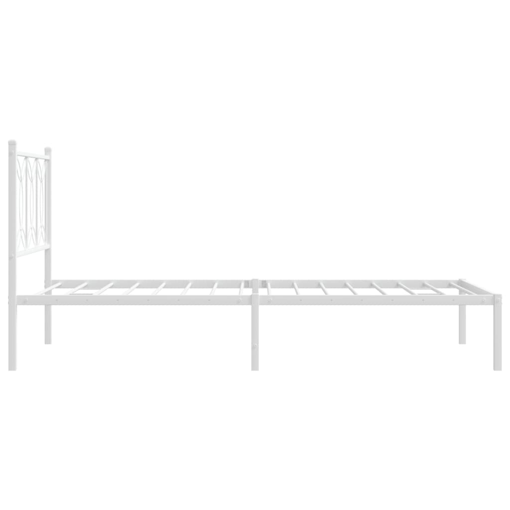 sengeramme med sengegavl 100x190 cm metal hvid